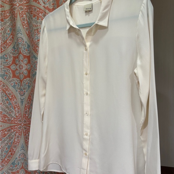 ecru Tops - Ecru Button-Up Blouse